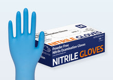 Load image into Gallery viewer, KingFa Nitrile Examination Gloves KG1101 (FDA 510K) (XS/S/M/L/XL) Blue