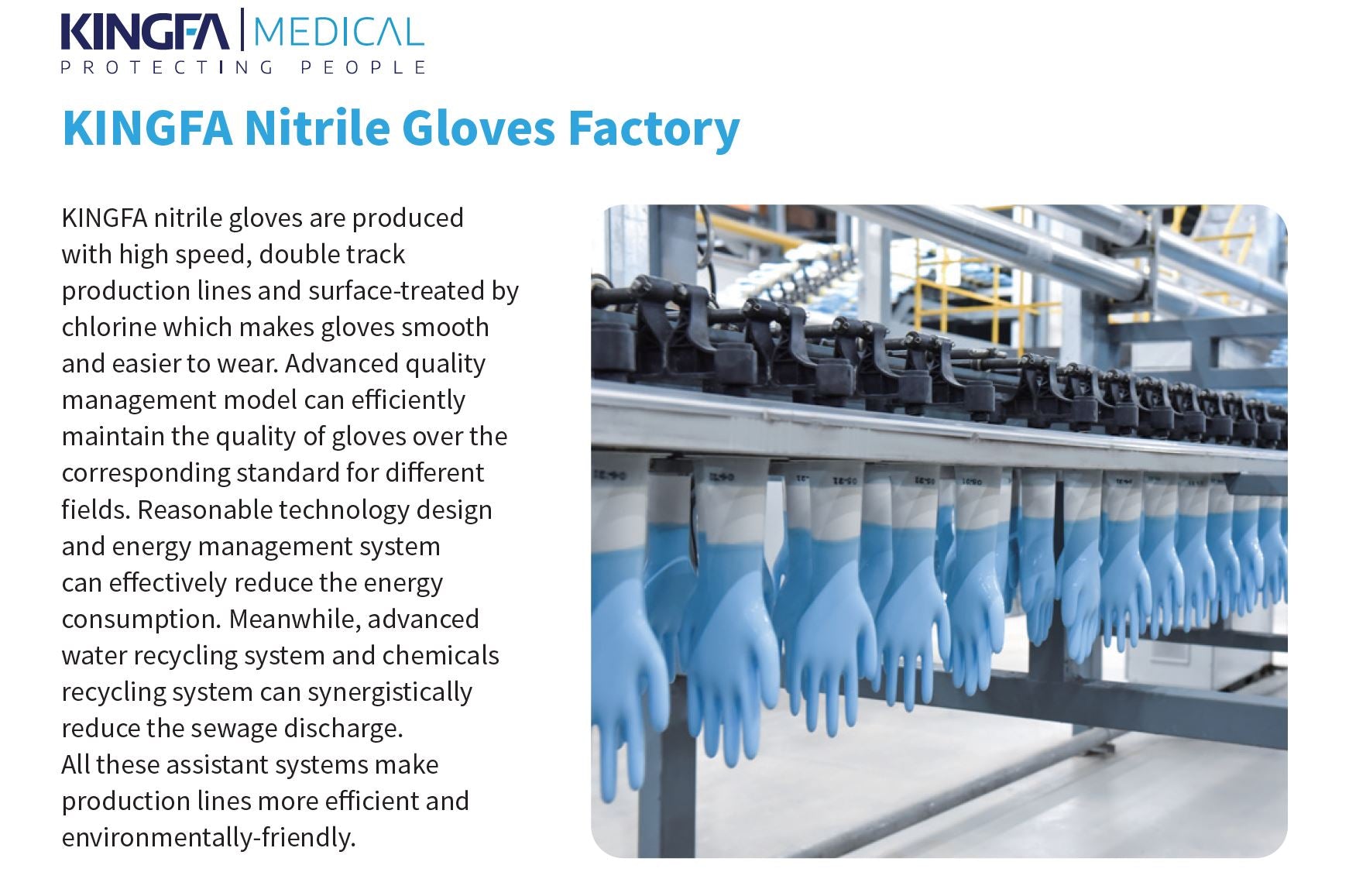KingFa Disposable Blue Nitrile Gloves KG1101(S/M/L/XL) Blue