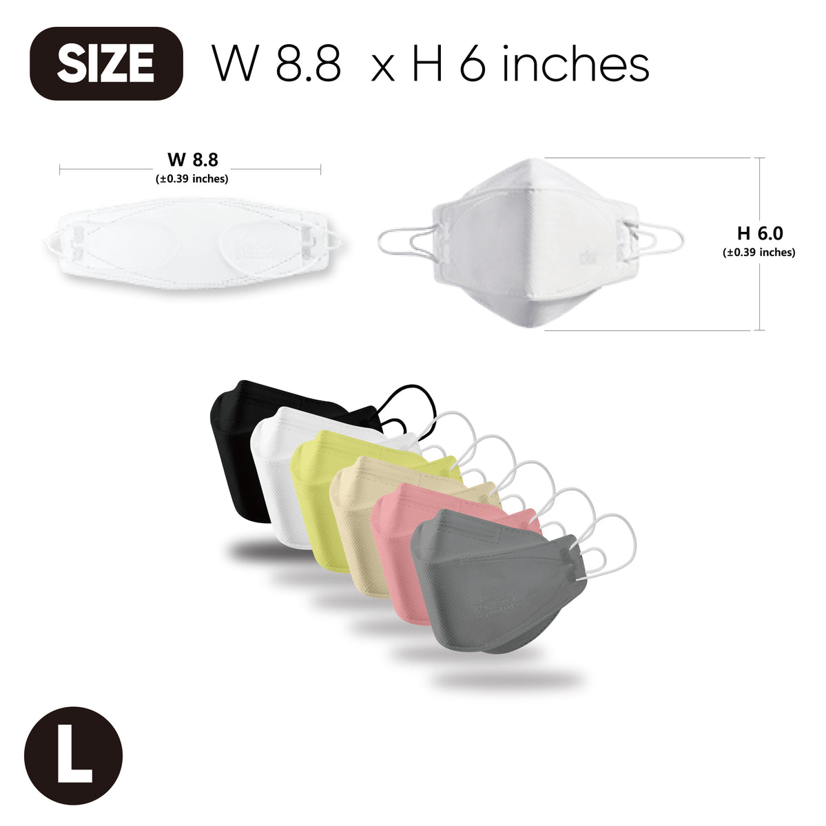 BOTN KF94 Adjustable Face Masks - Black (10 Count