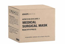 Load image into Gallery viewer, KingFa Black 3PLY Surgical Medical Grade Mask - ASTM Level 3 Disposable - 50ct / box