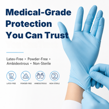 Load image into Gallery viewer, KingFa Nitrile Examination Gloves KG1101 (FDA 510K) (XS/S/M/L/XL) Blue