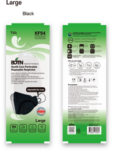 Load image into Gallery viewer, BOTN KF94 Adjustable Face Masks - Black (10 Count) | Ultimate Protection & Comfort
