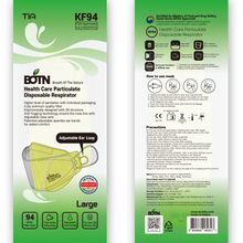 Load image into Gallery viewer, BOTN KF94 Adjustable Yellow Face Masks - 10-Pack, Superior Protection & Comfort