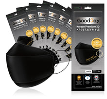 Load image into Gallery viewer, Good Day - Happy Life Premium Black (Adjustable) KF94 Face Mask - Adult 10 Count - Individually Packaged