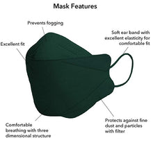 Load image into Gallery viewer, Cleanwell KF94 Face Mask - Adult / Green - 10 Count - DISCONTINUED
