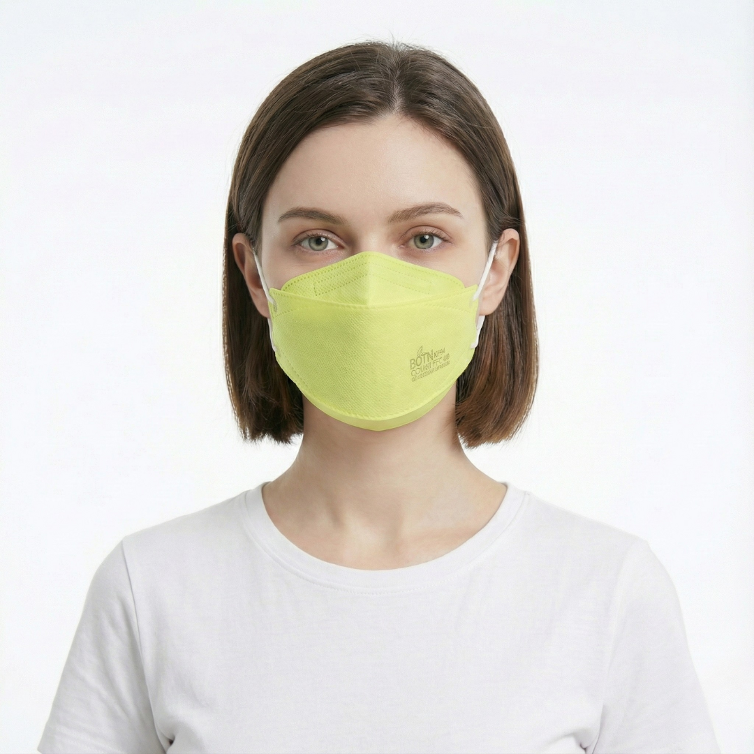 BOTN KF94 Adjustable Yellow Face Masks - 10-Pack, Superior Protection & Comfort