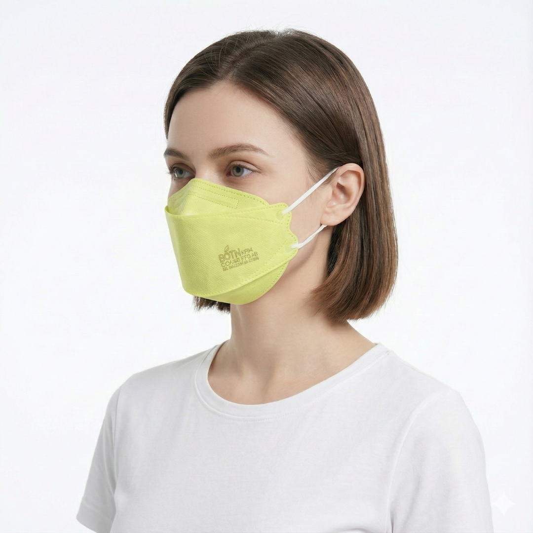 BOTN KF94 Adjustable Yellow Face Masks - 10-Pack, Superior Protection & Comfort