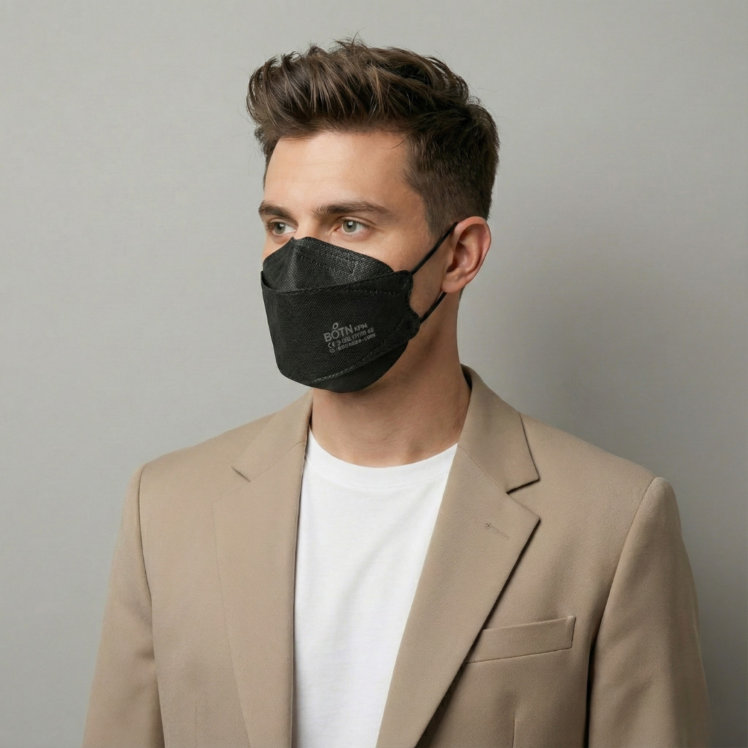 BOTN KF94 Adjustable Face Masks - Black (10 Count) | Ultimate Protection & Comfort
