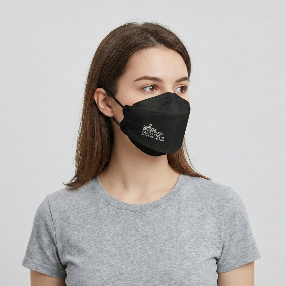 BOTN KF94 Adjustable Face Masks - Black (10 Count) | Ultimate Protection & Comfort