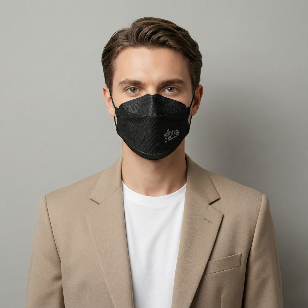 BOTN KF94 Adjustable Face Masks - Black (10 Count) | Ultimate Protection & Comfort
