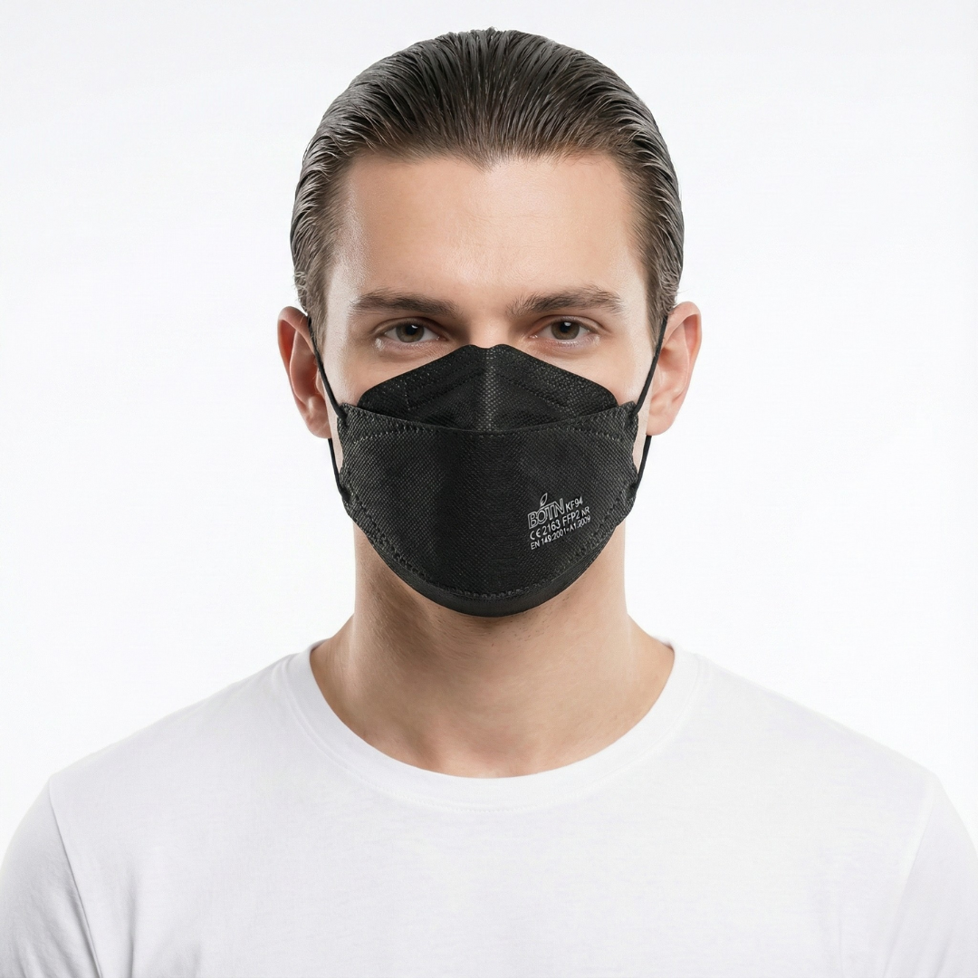 BOTN KF94 Adjustable Face Masks - Black (10 Count) | Ultimate Protection & Comfort
