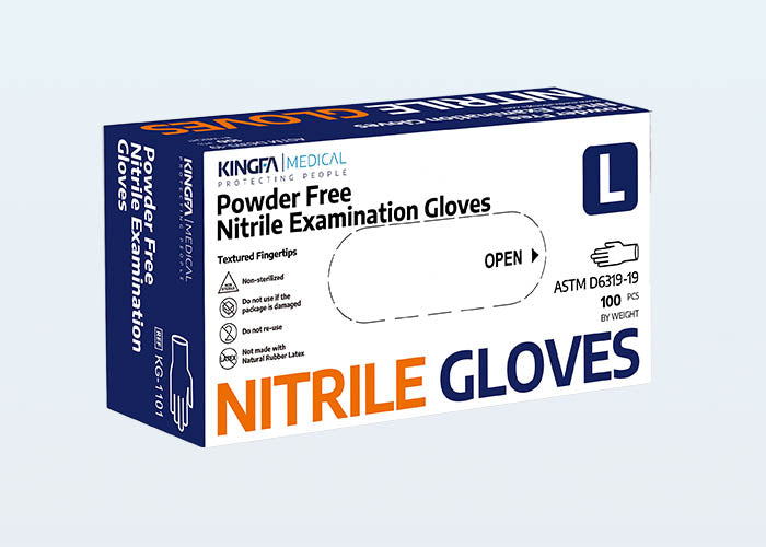 KingFa Nitrile Examination Gloves KG1101 (FDA 510K) (XS/S/M/L/XL) Blue