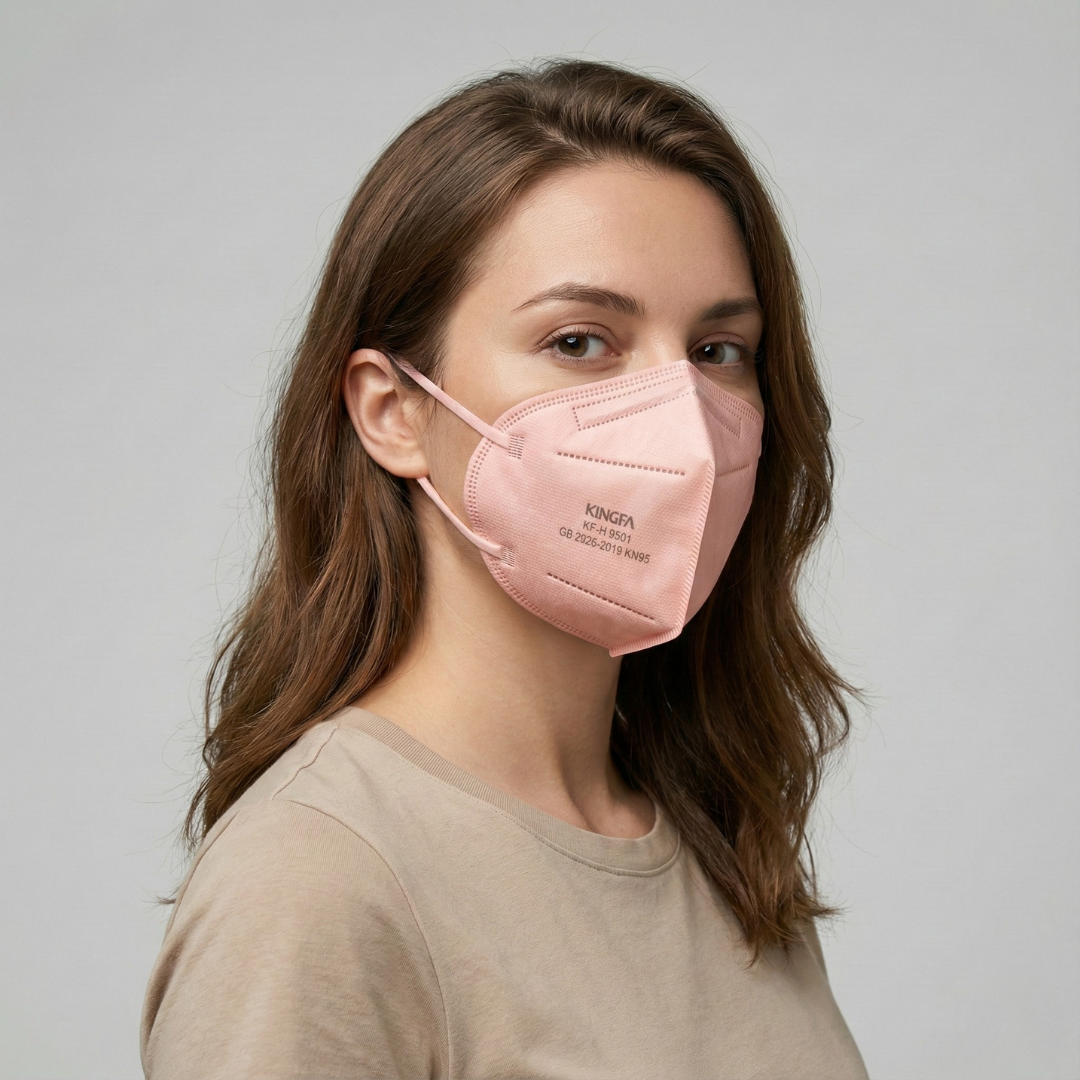 Premium KingFa KN95 Masks – 5 Layers, Odorless, Reusable & Comfortable | Pink - 10 count / box