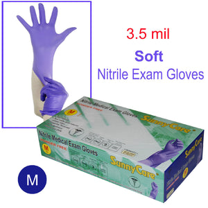 SunnyCare® Nitrile Disposable Gloves Powder Free  (10box/case) S/M/L/XL