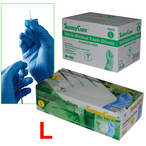 SunnyCare® Nitrile Medical Exam Gloves Small Powder Free (10box/case) - S/M/L/XL