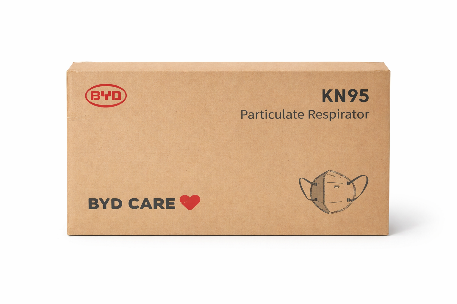 BYD KN95 Adults Earloop  - 50 Count / Box (Individual Wrapped by 2 pcs)