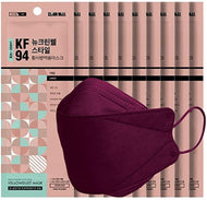 Cleanwell KF94 Face Mask - Adult / Adjustable / Burgundy- 10 Count - DISCONTINUED