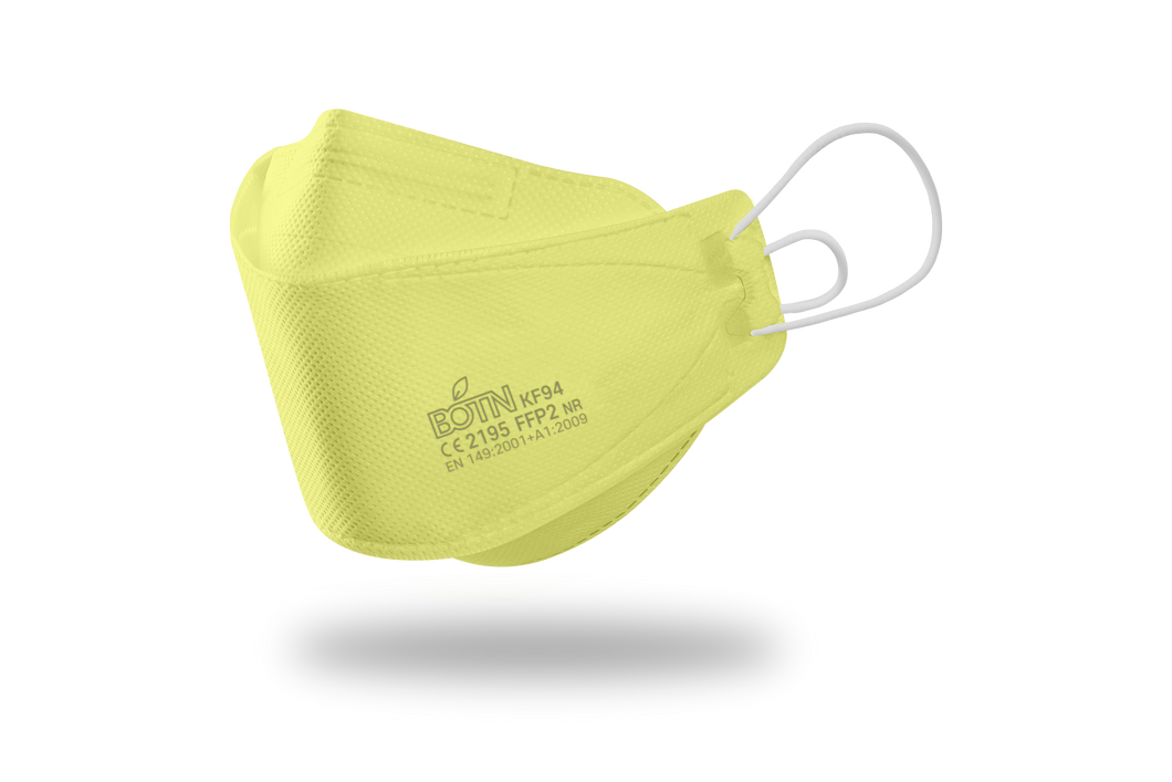 BOTN KF94 Adjustable Yellow Face Masks - 10-Pack, Superior Protection & Comfort