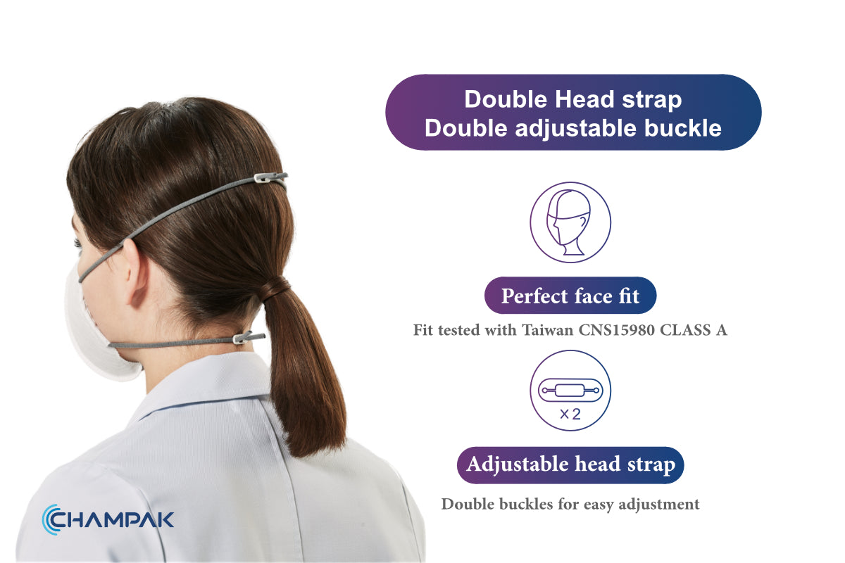 Best Mask in the Market - Champak with Adjustable Straps | Made in Taiwan (15 count)
