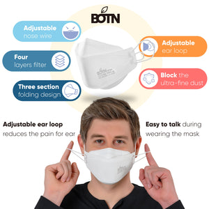 BOTN KF94 Adjustable Face Masks - Pink (10 Count) | Stylish & Secure Protection