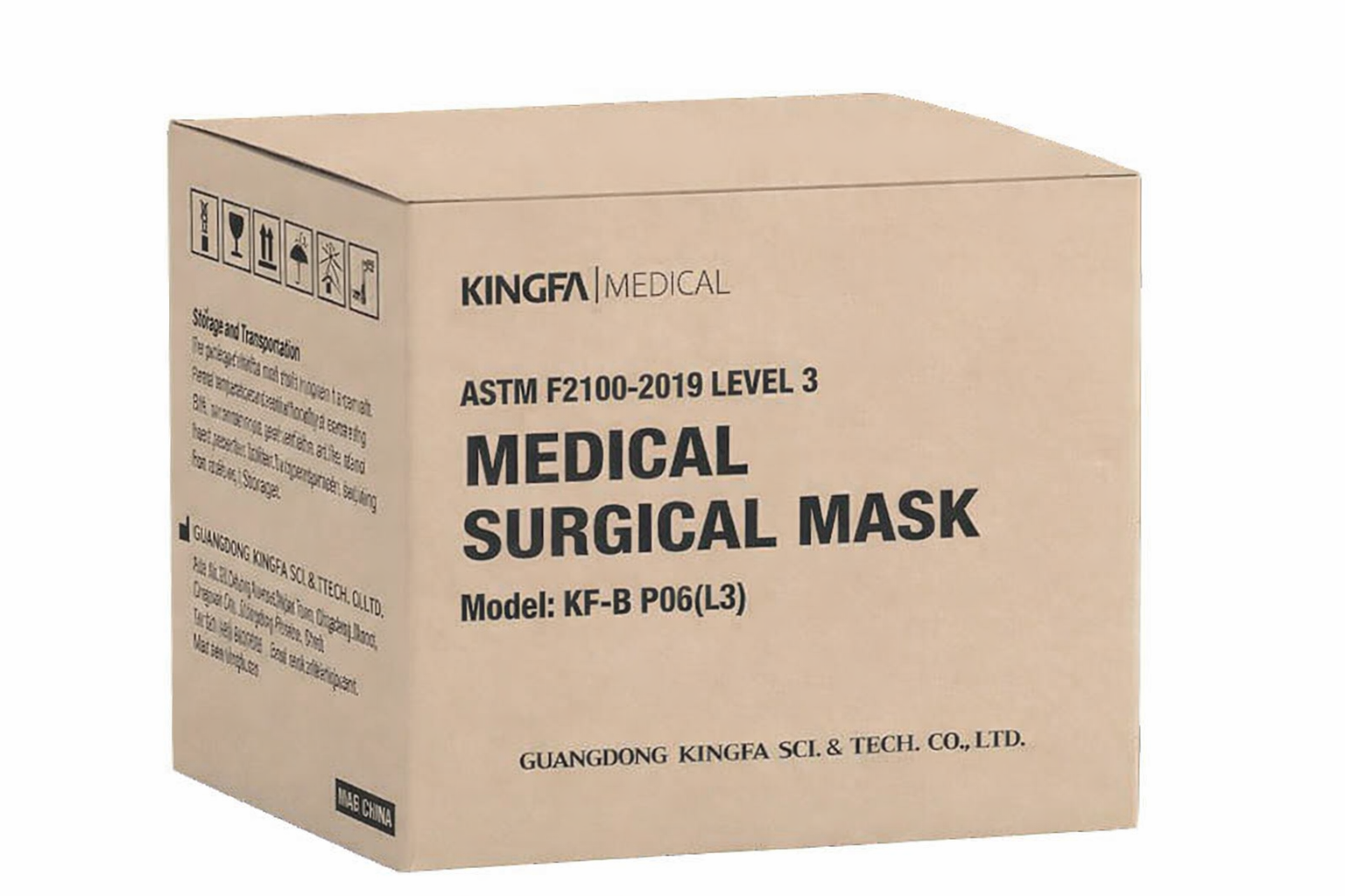 KingFa Black 3PLY Surgical Medical Grade Mask - ASTM Level 3 Disposable - 50ct / box