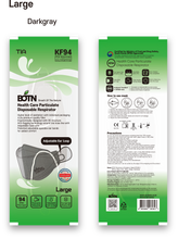 Load image into Gallery viewer, BOTN KF94 Adjustable Gray Face Masks - 10 Count | Advanced Filtration &amp; All-Day Comfort
