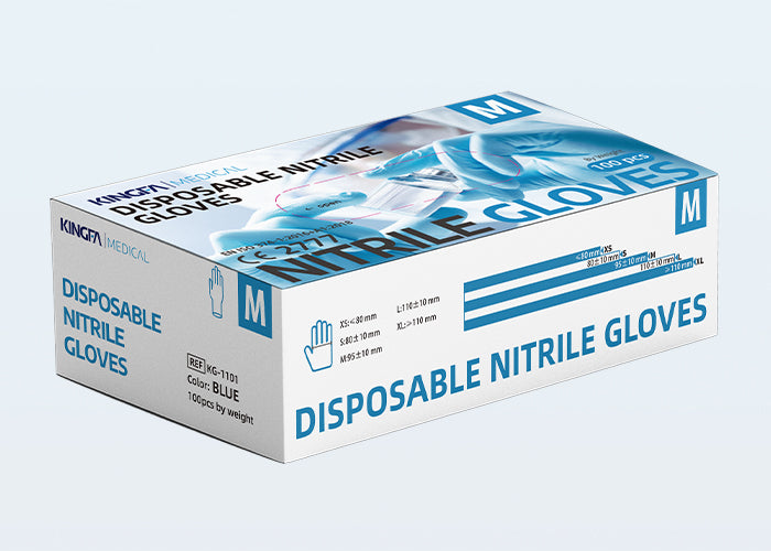 KingFa Disposable Blue Nitrile Gloves KG1101(S/M/L/XL) Blue