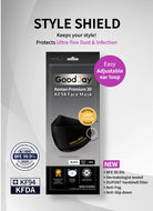 Good Day - Happy Life Premium Black (Adjustable) KF94 Face Mask - Adult 10 Count - Individually Packaged