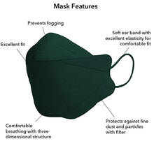 Load image into Gallery viewer, Cleanwell KF94 Face Mask - Adult / Green - 10 Count
