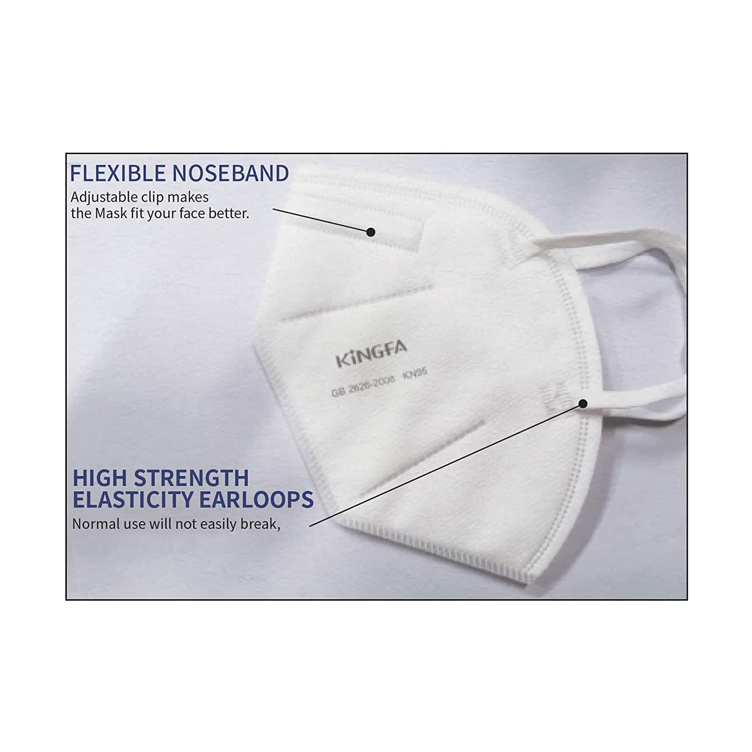 Best KN95 Mask | KingFa – White | Reusable, Lightweight & 5-Ply Protection