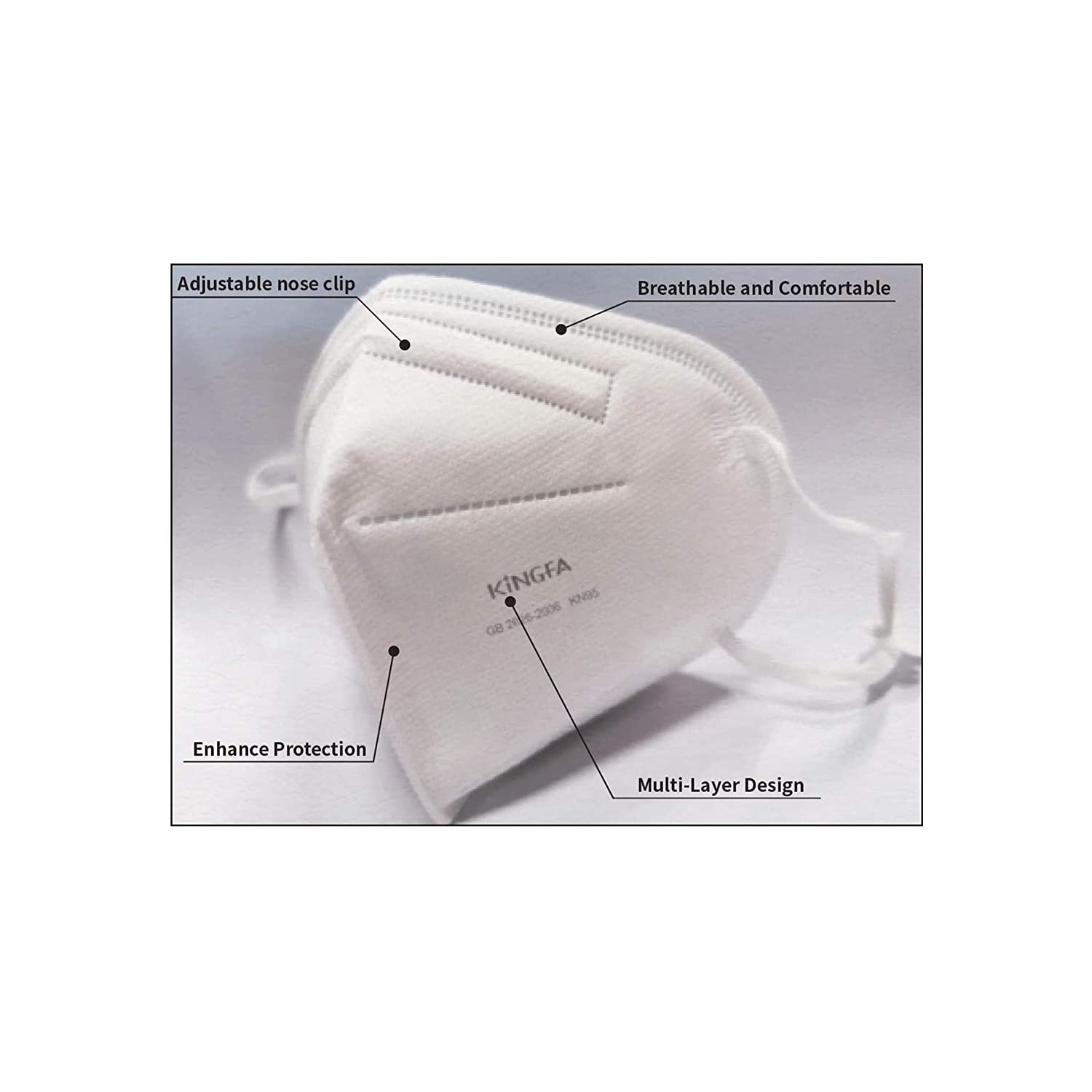 Best KN95 Mask | KingFa – White | Reusable, Lightweight & 5-Ply Protection