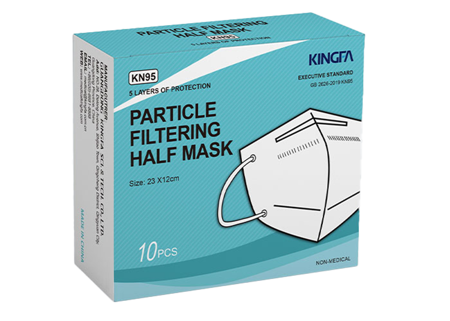 Best KN95 Mask | KingFa – White | Reusable, Lightweight & 5