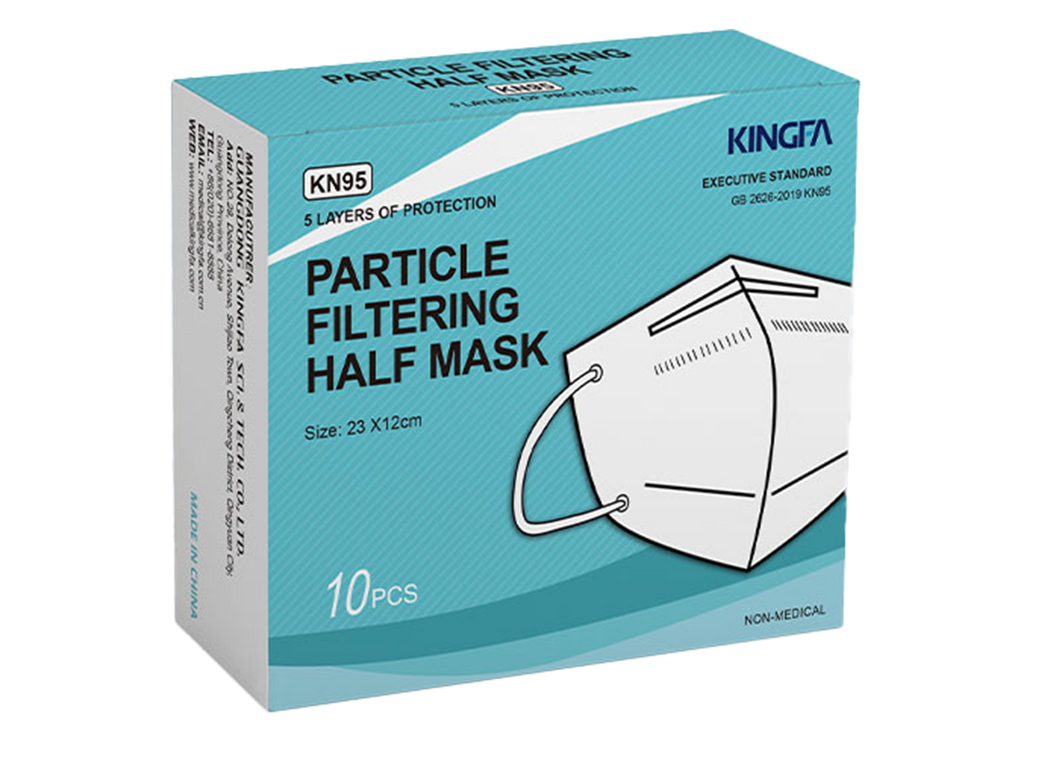 Kingfa KN95 Face Mask - Adult/White - New Standard GB 26262019