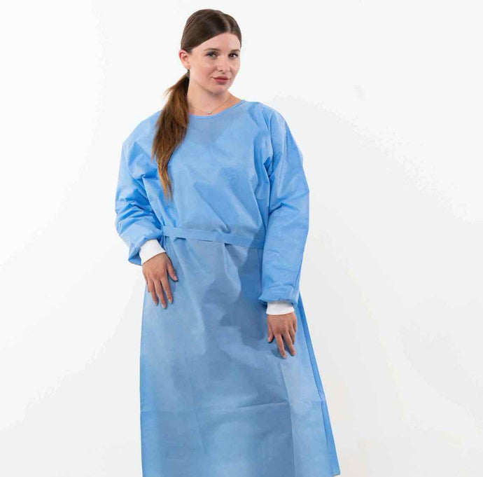  Disposable Isolation Gown Level 2 - Blue - PP+PE